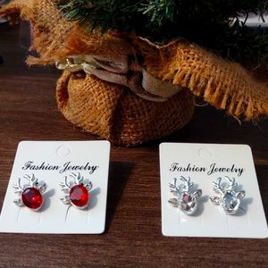 Set of 2 holiday reindeer earrings